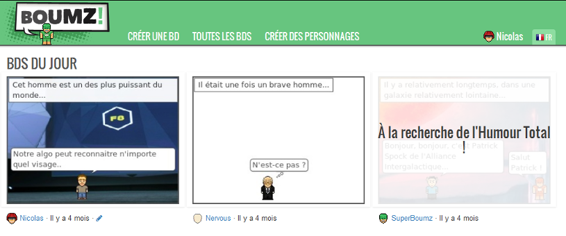 Boumz.com, créateur de BD en Symfony